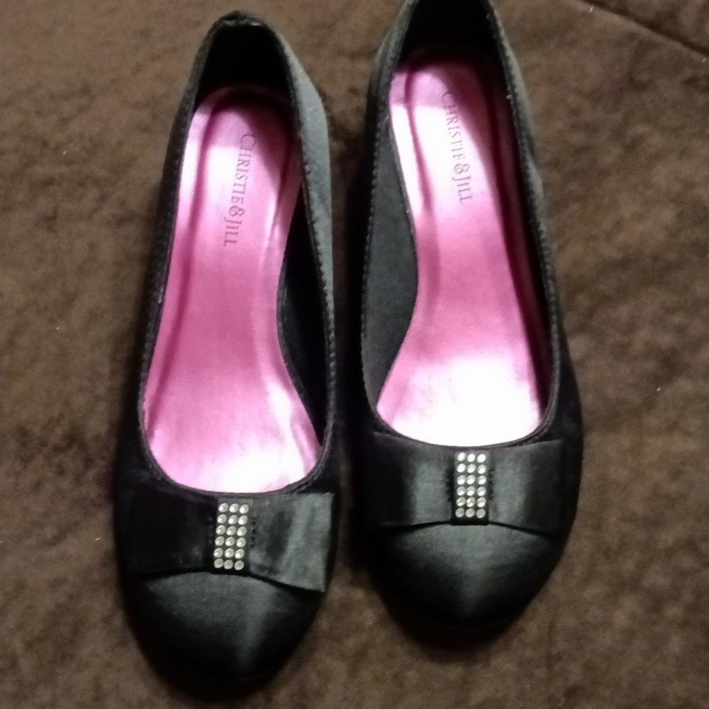 Girls satin Holiday dress wedge heels